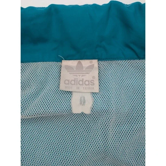 Vintage 80's Adidas 2XL Teal Navy Neon Pink‎ Color Block Track Jacket Football